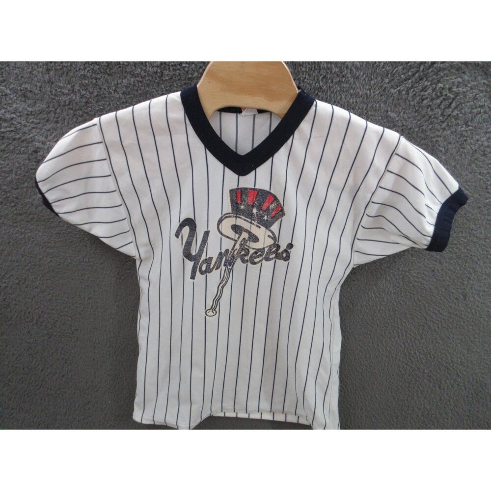 Vintage New York Yankees Pinstripe Ringer T-shirt Jersey Men's XS / S "POOLE"